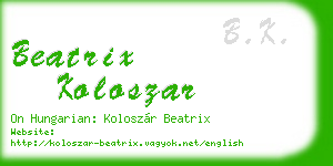 beatrix koloszar business card