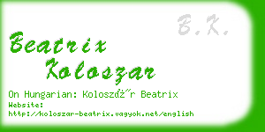 beatrix koloszar business card